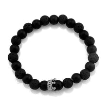 Load image into Gallery viewer, Black White Stone Distance Bracelets